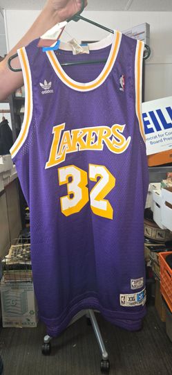 Autographed Adidas Lakers #32 Magic Johnson Jersey XXL