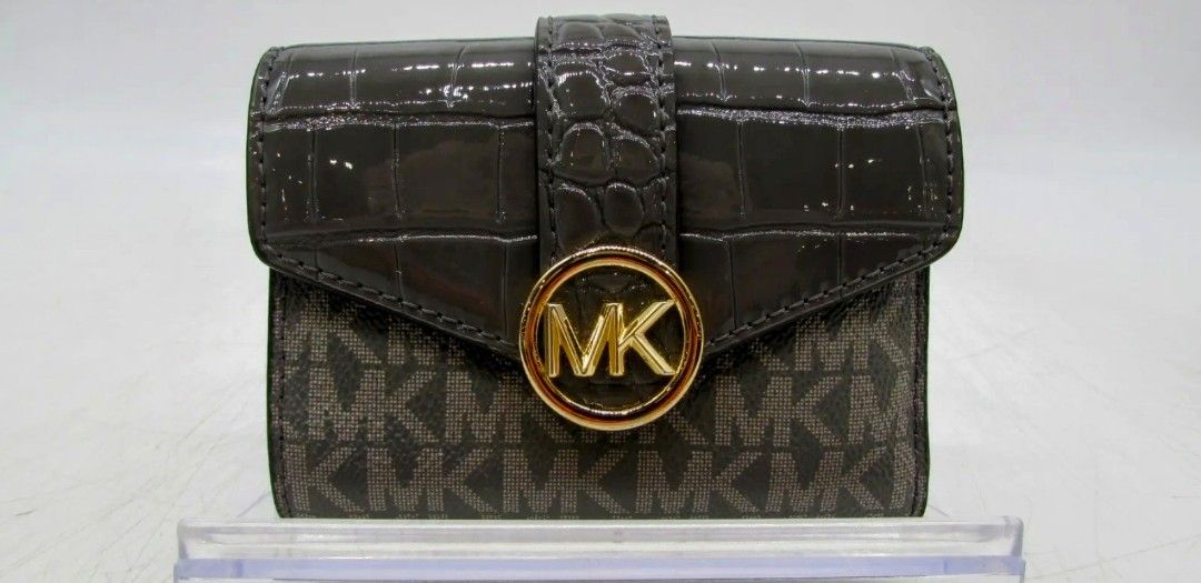 Michael Kors Carmen Heather Grey Signature  Flap Trifold Wallet NWOT