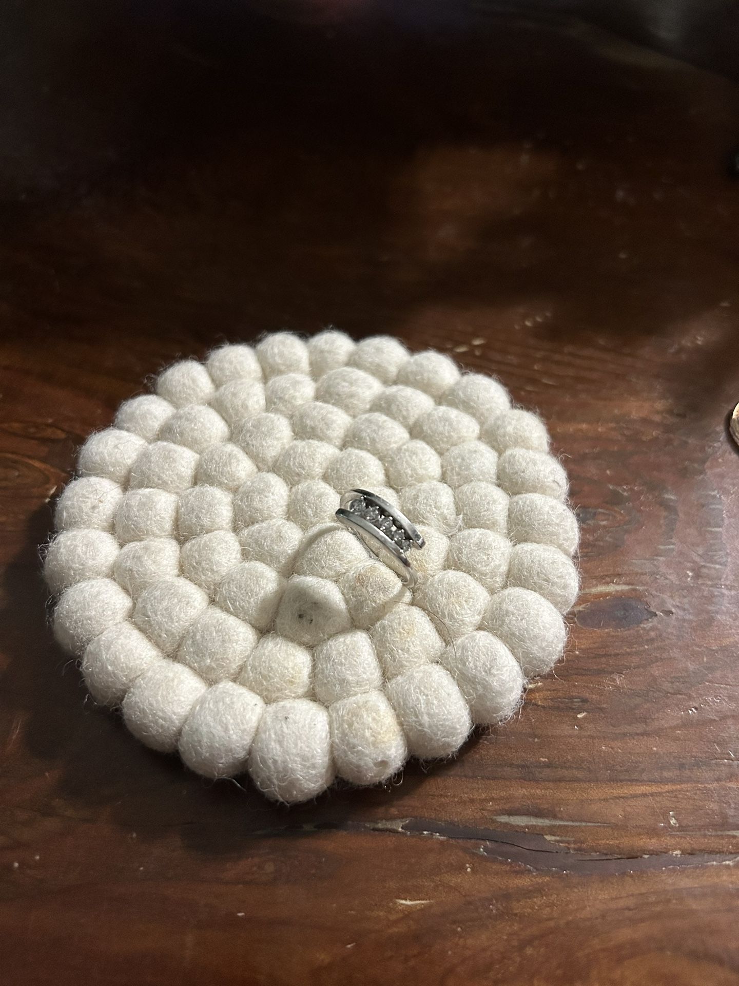 10K White Gold W/ 5 Small Diamonds