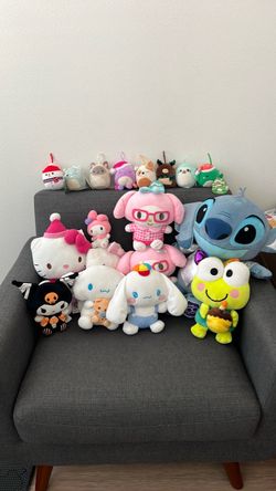 Lots of hello kitty, Sanrio, squishmallows (NWT, NWOT)