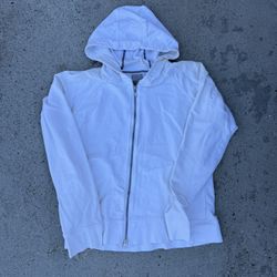 White y2K women Nike zip up hoodie size Medium 