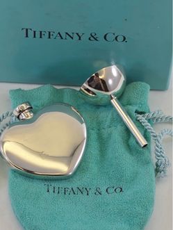 Tiffany & Co Sterling Silver Heart Shaped Perfume Bottle