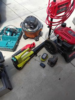 Craftsman radial saw 10-in Ryobi leaf blower rigid vacuum brand new brand new Makita 7 and 1/4 circular saw Craftsman Honda pressure washer 3000 psi