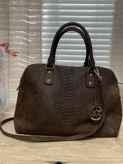 Authentic Michael Kors Chocolate Brown Python Purse