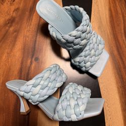 Marc Fisher Sky Blue Braided Heels