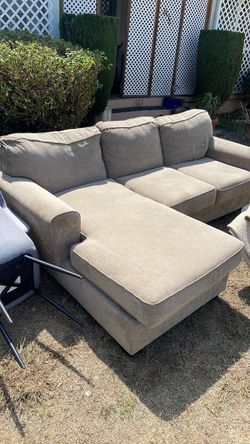 Beige Fabric Sectional Sofa with Chaise