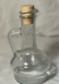 Clear Glass Carafe with Cork Stopper