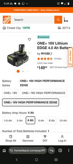 Lithium battery 18v