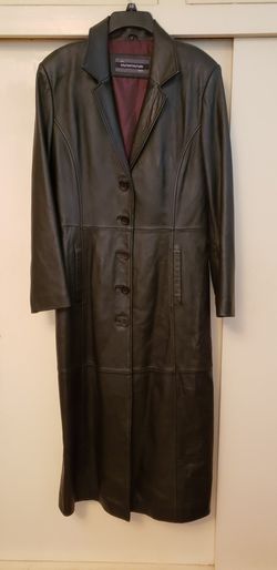 MICHAEL MICHELLE Long black leather coat