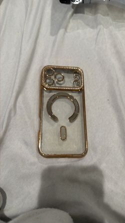 Clear Phone Case with Gold Trim IPhone 17 pro max