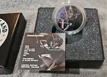 2022 Rogue Island Mint Darth Vader-glow Effect-low mintage 500 Minted .999 FS