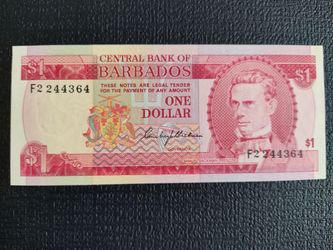UNC 1973 Barbados Blackman $1 Bill. AMAZING!