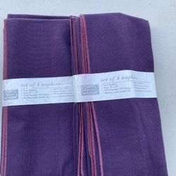 8 Eggplant Linen Napkins $15