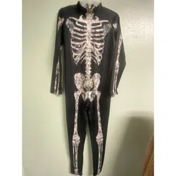 Womens 3D Skeleton Halloween Jumpsuit Bodysuit-Size S- NEW