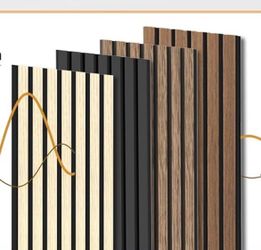 Wood Slat Panels for Wall 2-Piece 92.5"×11" Acoustic Panels for Interior Wall Decor 3D Fluted Sound Absorbing Panel - Natural Oak