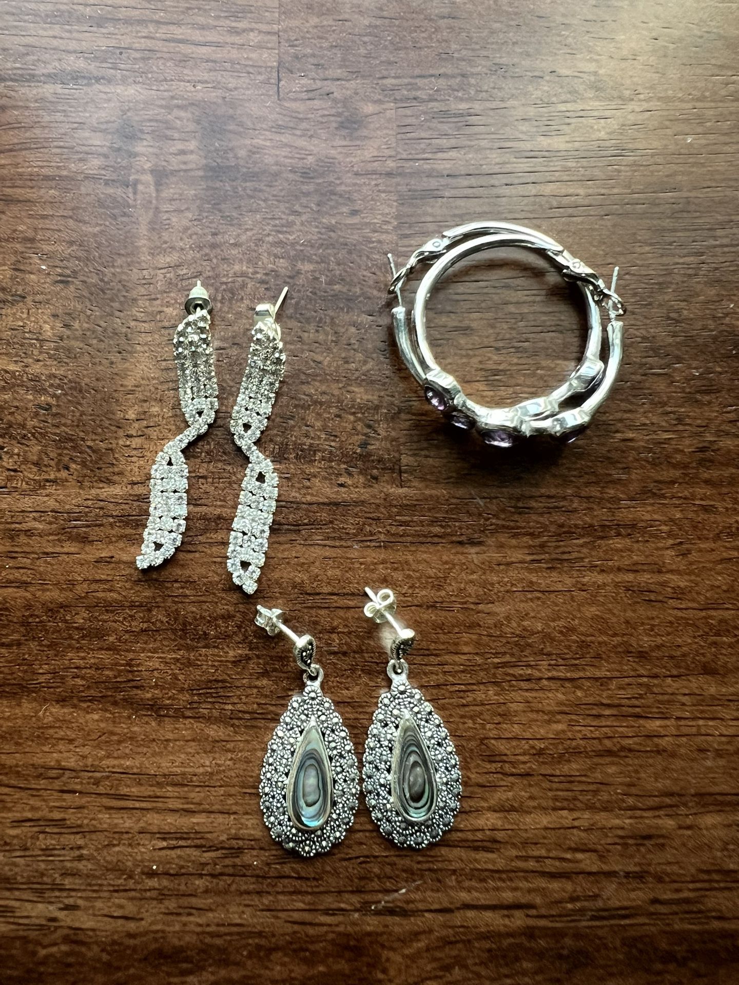 Three Pairs Of Earrings.