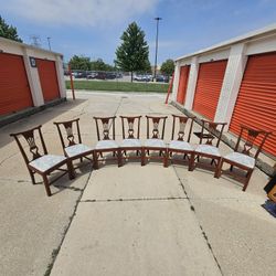 Set of 8 Red Oak Dining Chairs
