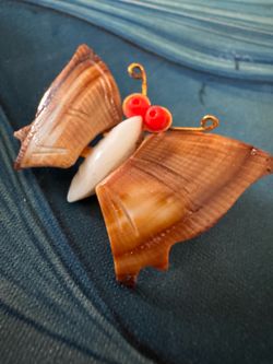 Butterfly Broach of Carved Shell