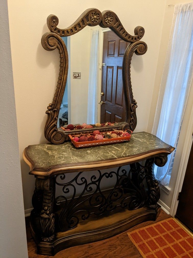 Entryway Table With Mirror 