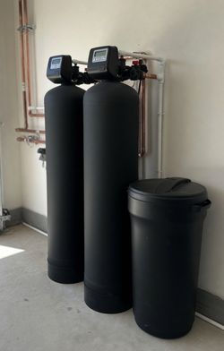 New Dual Tank Water Softener with Whole House Filtration & Under Sink RO Alkaline Drinking Water
