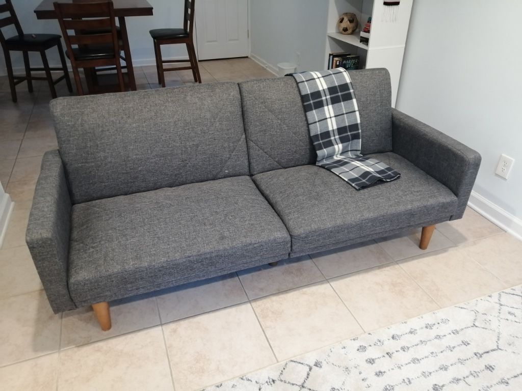 Mid- Century Modern Grey Couch