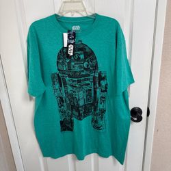 Star Wars Fifth Sun T Shirt Men’s XL R2-D2 Green Movie Scenes Graphic Tee R2D2