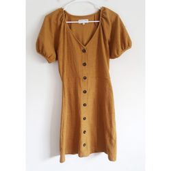 Madewell Texture & Thread Puff-Sleeve Dress - Size XXS