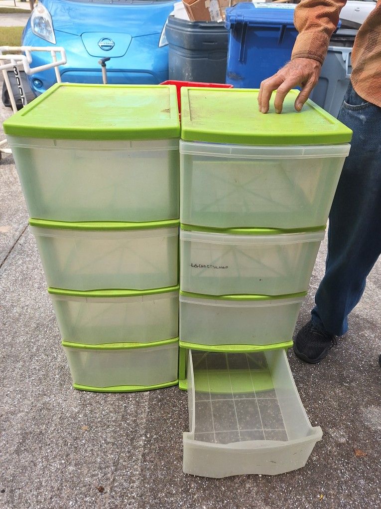 Free (2) 4-drawer plastic chest Call steve (contact info removed)