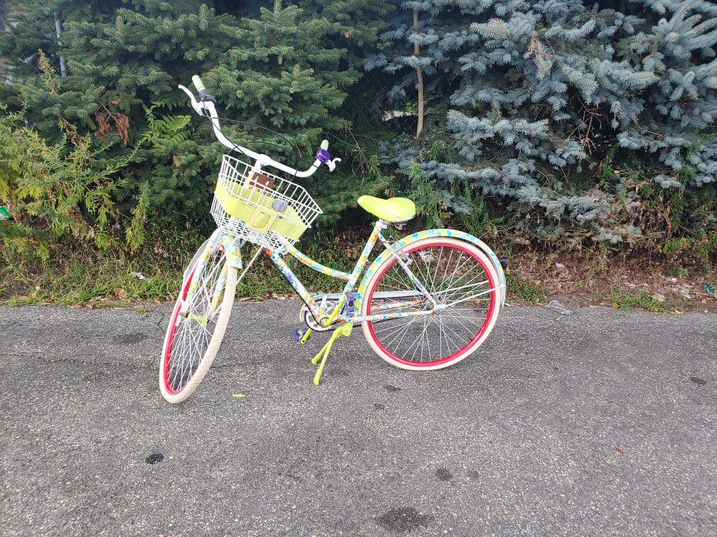 RARE! Beautiful Alice & Olivia Floral Cruiser Bicycle Dynacraft Bike Target Neiman Marcus