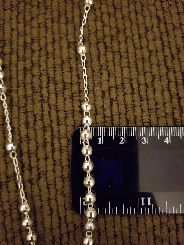 925 Italy Sterling Silver Diamond Cut 5mm Beads Virgin Mary Rosary Necklace 24" for Men Women Rosario Plata 925 Virgen De Guadalupe 24" Unisex