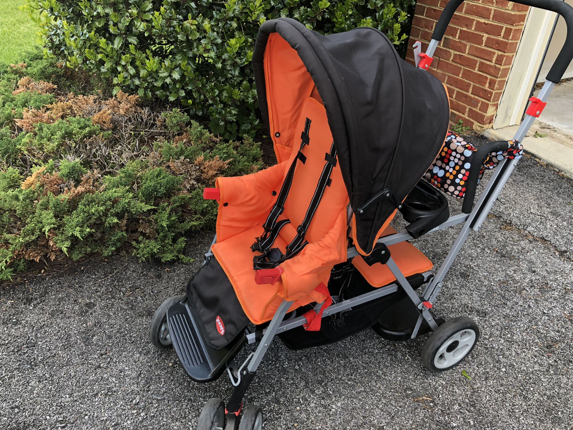 Joovy Double Stroller with insulates stroller holder