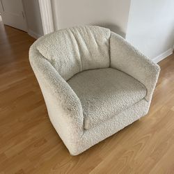 White Boucle Armchair