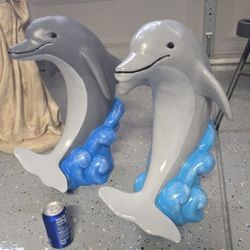 1 Dolphine Concrete Statue Yard Art