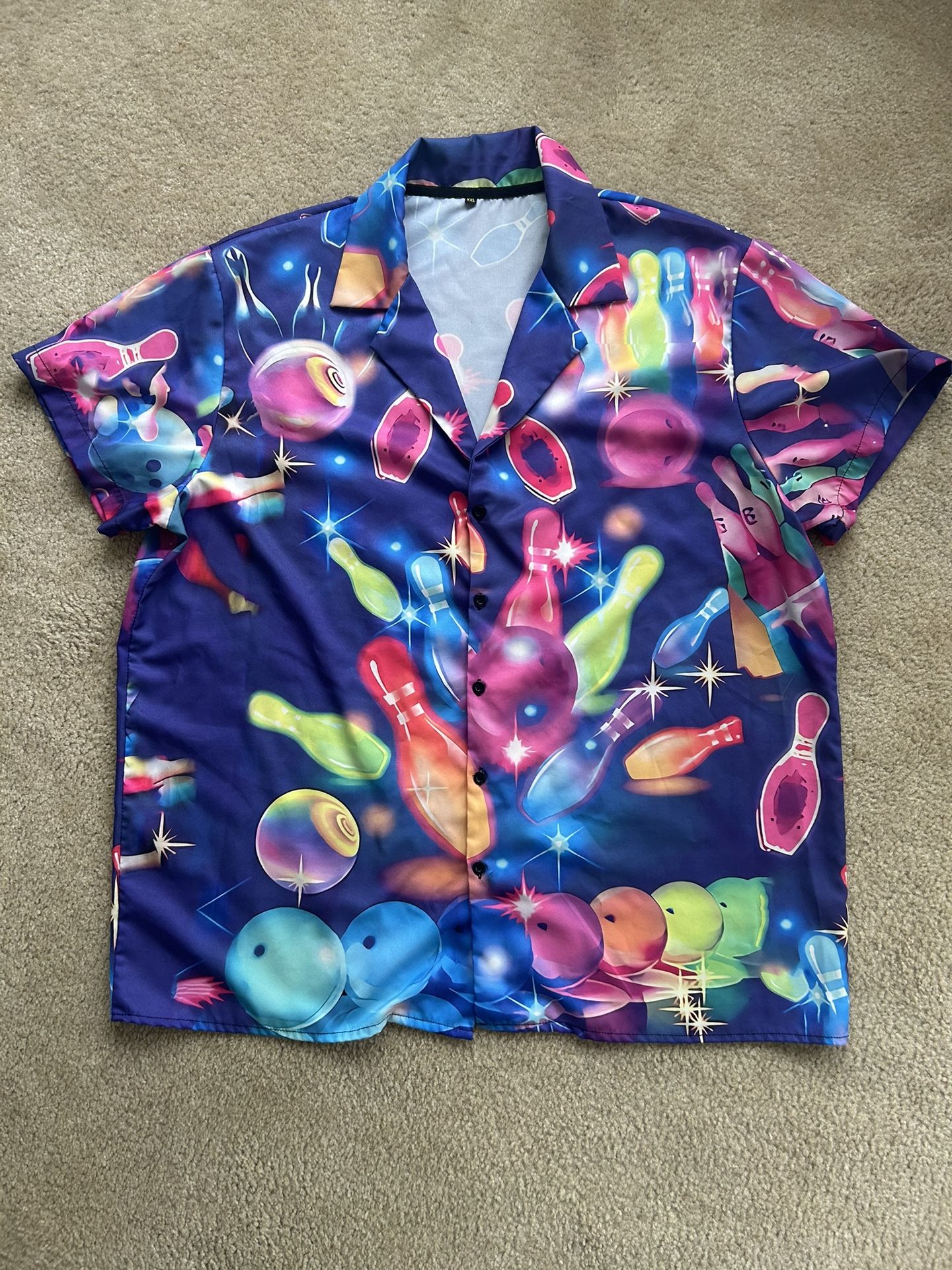 Colorful women’s XXL bowling shirt polyester/nylon
