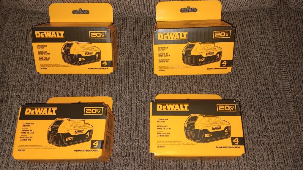 BRAND NEW DEWALT 20V MAX 4AH BATTERIES