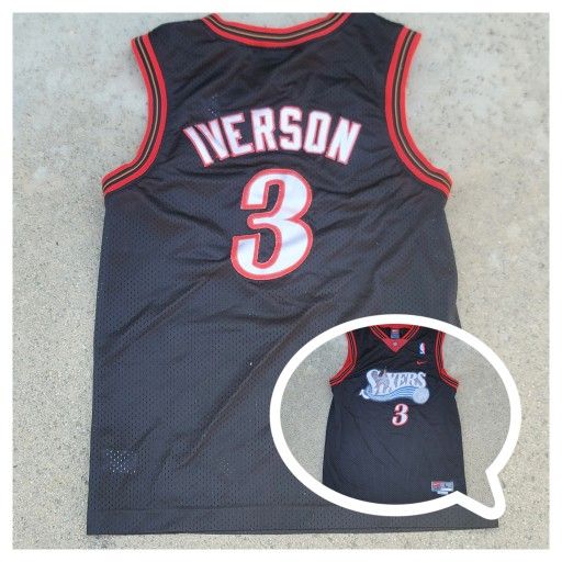 Vtg Nike Allen Iverson Philadelphia Sixers Basketball Jersey