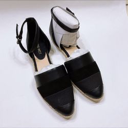 NINE WEST US 6.5 Black flat sandals for women