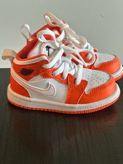 Kids Jordan 1 Size 5C Electro Orange