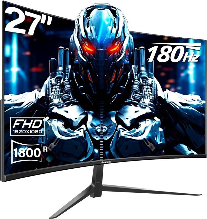 Monitor Gaming 27 Curved 1080P 144Hz/180Hz, brand new