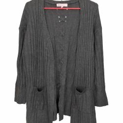 Ribbed Open-Front Knit Cardigan with Pockets 🖤