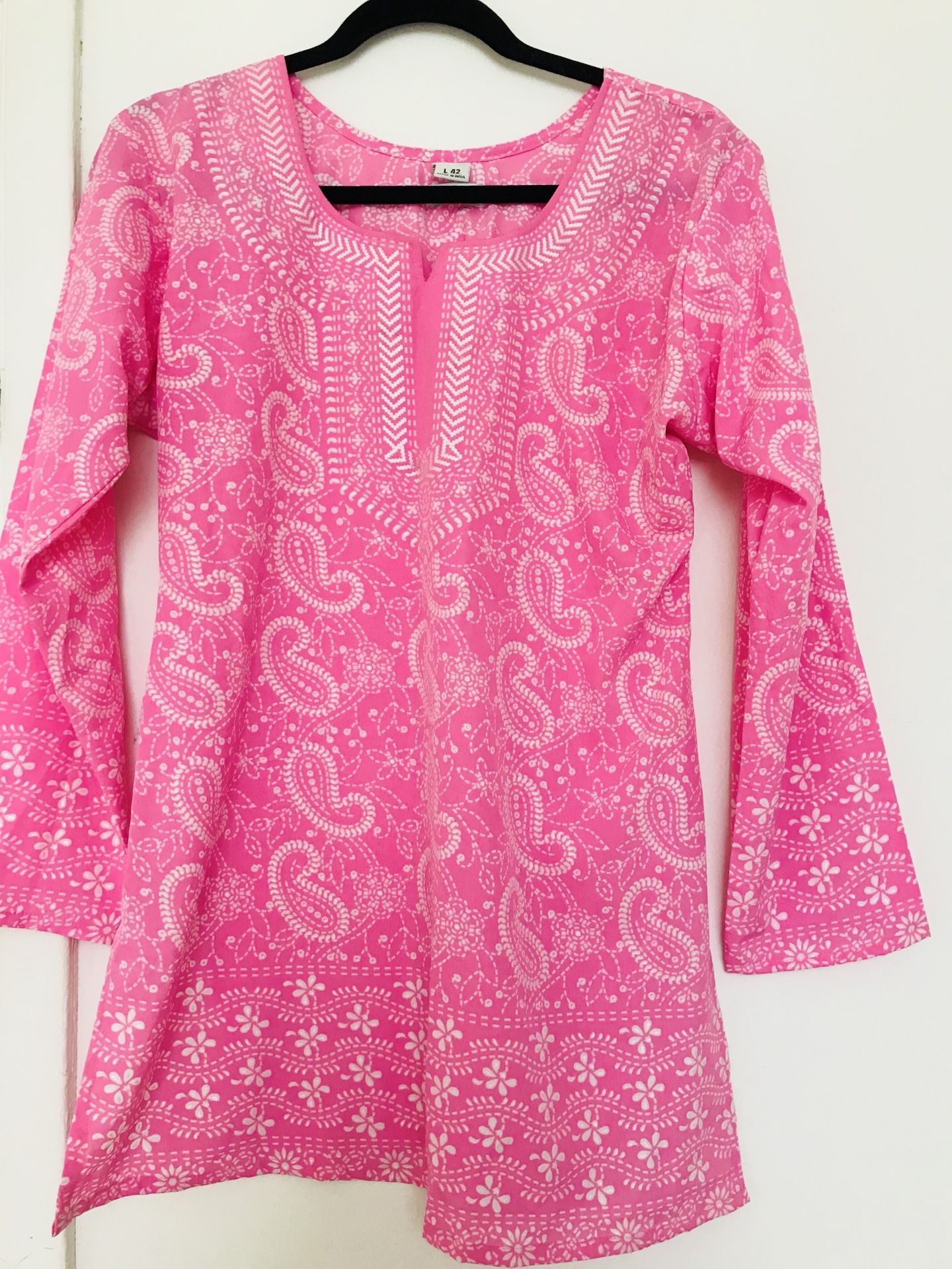 Bright pink kurti style top