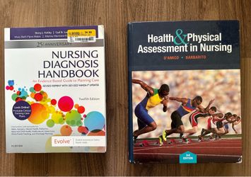 Nursing school textbooks (physical assessment, nursing diagnosis handbook)