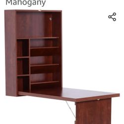 Fold Out Wall Mounted Convertible Desk With Storage.