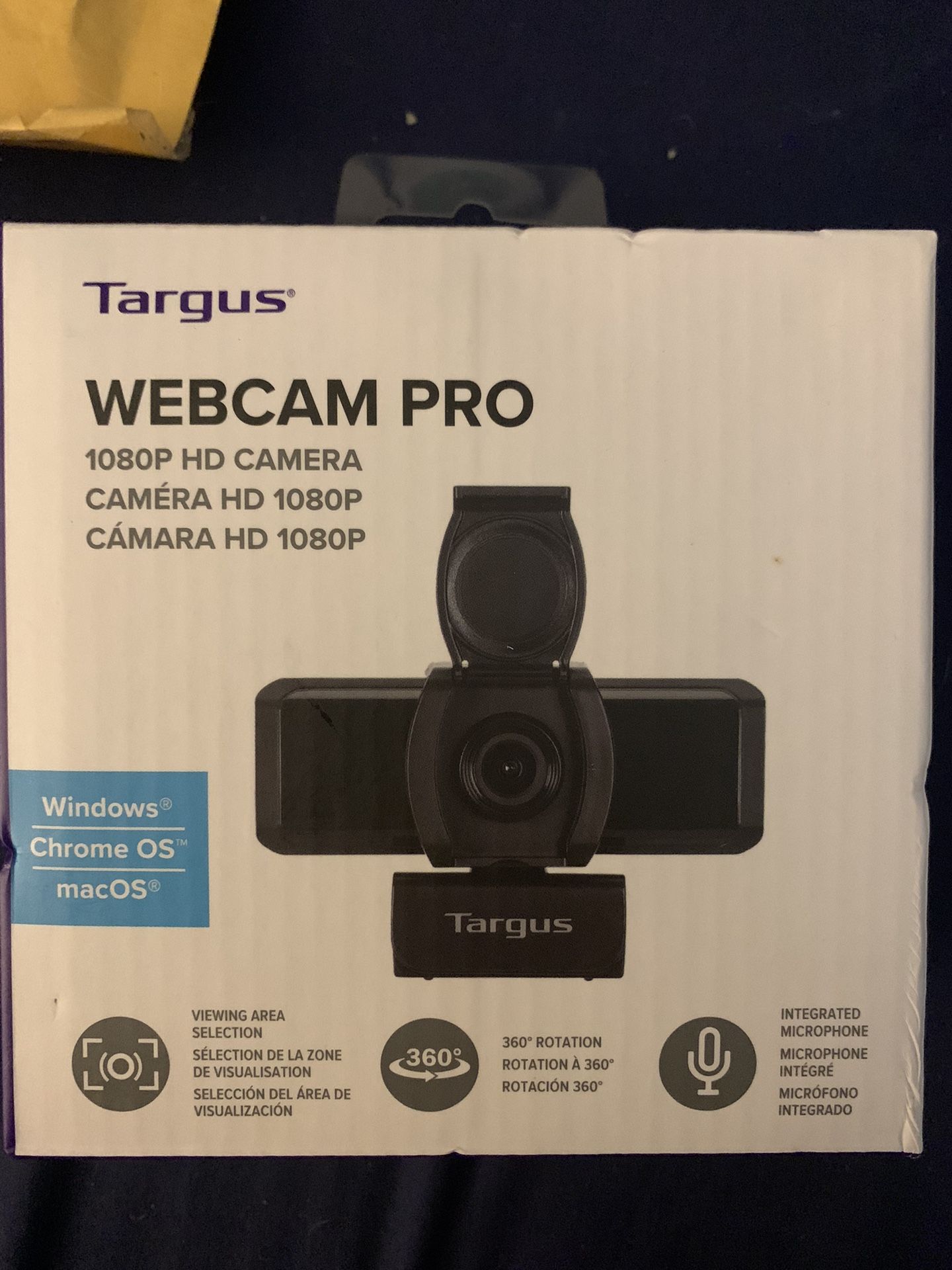 Targus Webcam Pro HD 1080p Camera With Lense Protector/Blocker And Mic Mute, Specs 30fps 1920x1080p