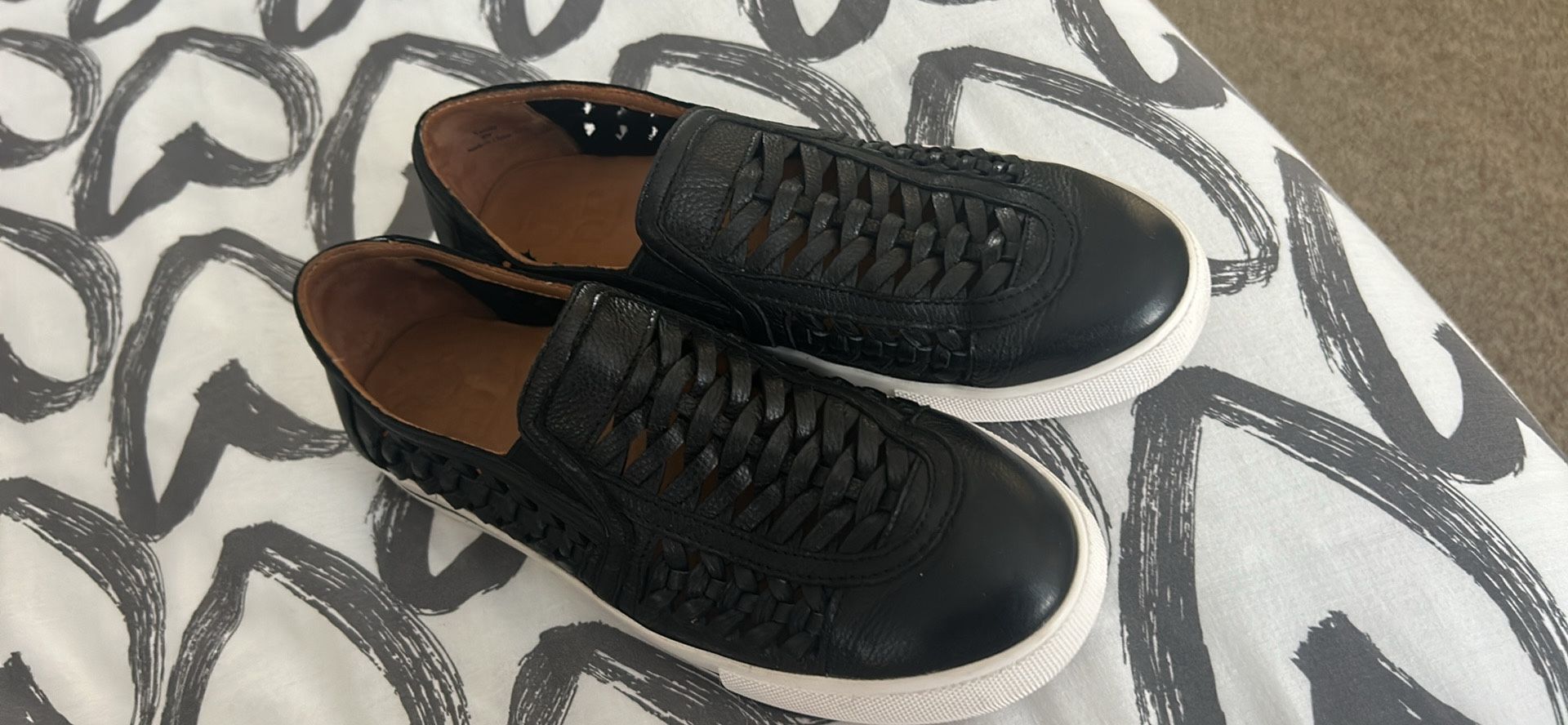 L'Amour des Pieds Karsha Woven Leather Slip On Sneakers.