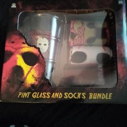 Friday the 13th Pint Glass & Socks Bundle 
