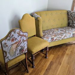 2-seater Loveseat Custom Couch (Mustard & Grey)
