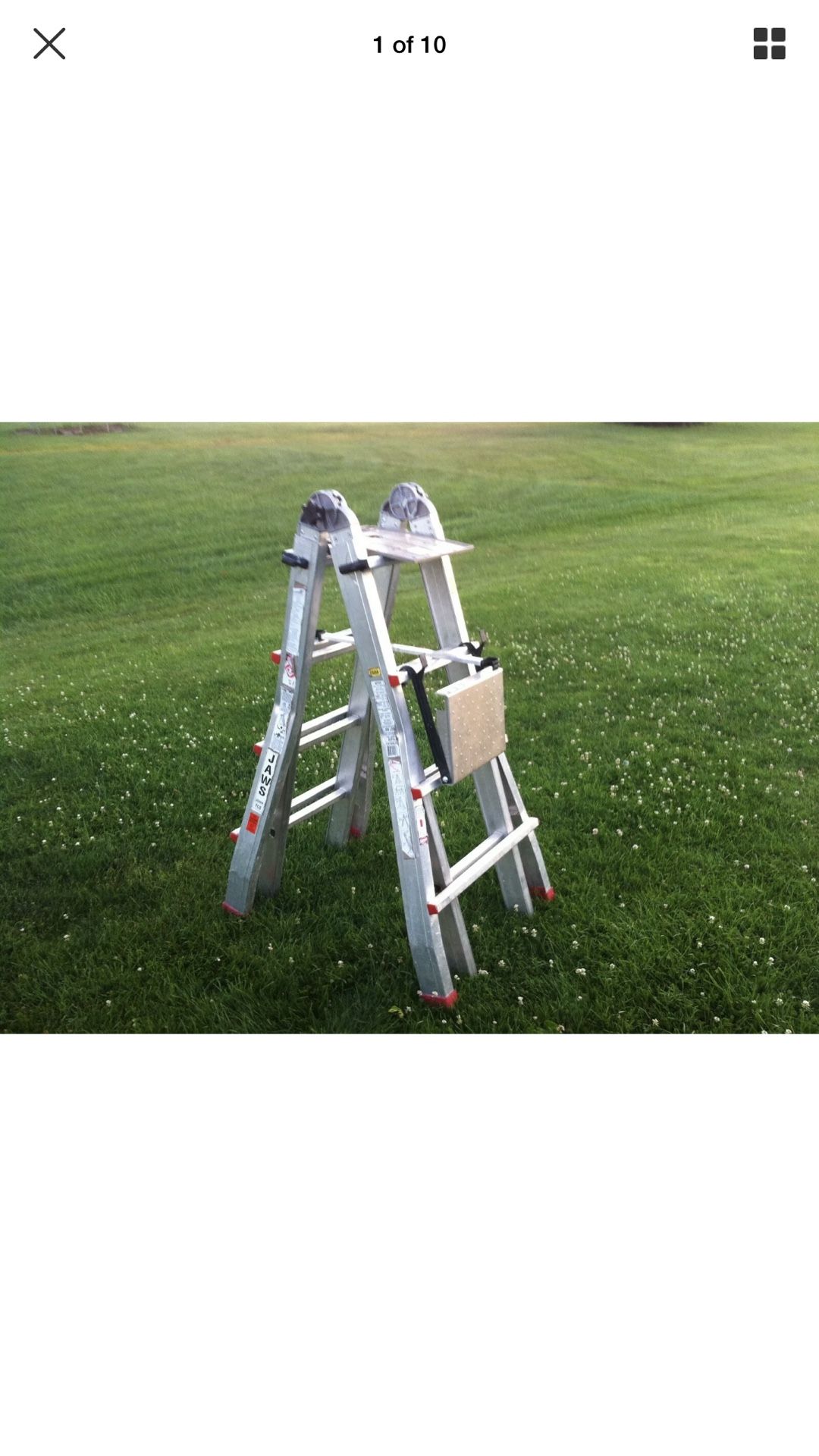 Ladder multi position JAWS-JLT-22 Model Feather lite with trays and bar must see
