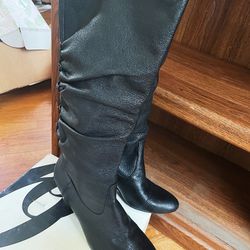 Nine West Sousanna Knee High Leather Boots Size 10