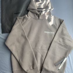 Essentials Fear of God Beige Fleece Hoodie S Men's Cotton Polyester Hooded